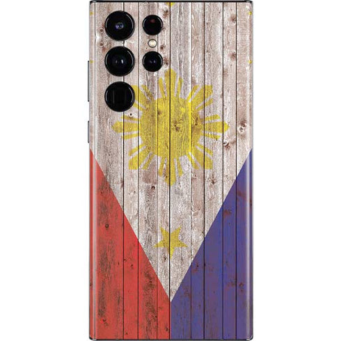 Philippines Flag Dark Wood Galaxy S22 Ultra Skin